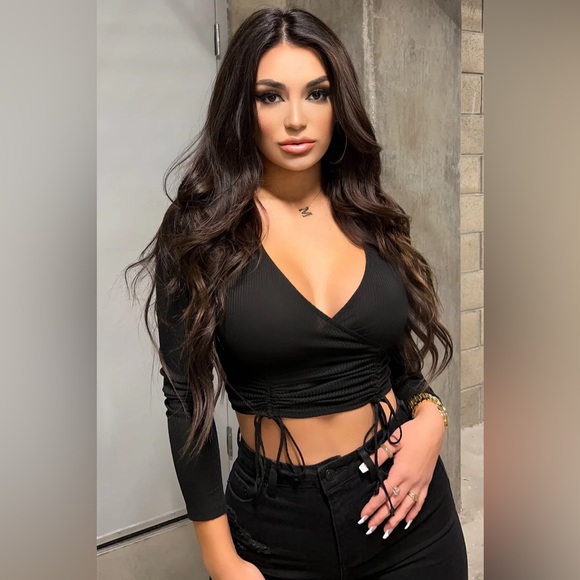 Fashion Nova Ruched And Stunning Ribbed Top Size 1X - Picture 4 of 4